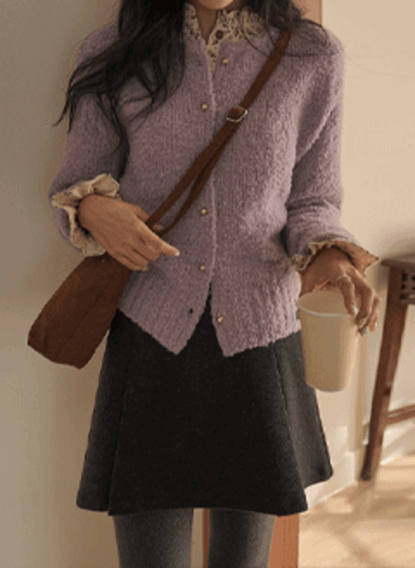 韓國羊毛冬季壓摺短裙