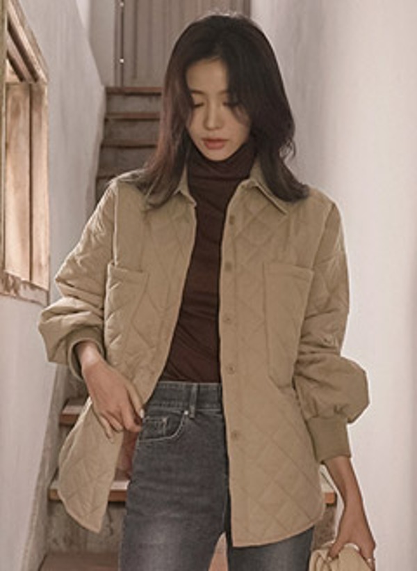 韓國襯衫式羽絨外套