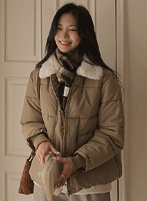 ハットン 毛皮の襟 ショートパディング 韓国