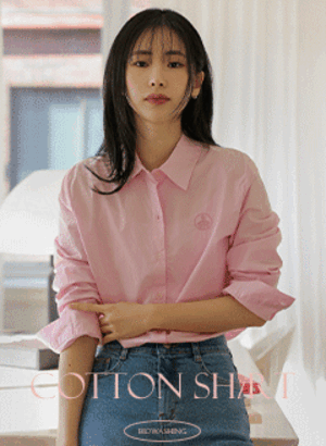 韓國刺繡高密度棉質襯衫
