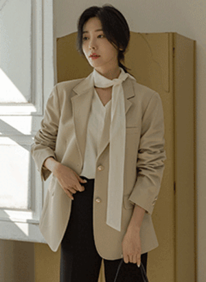 韓國優秀版型金釦西裝外套