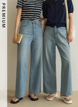 韓國[只在這裡]優質面料寬版牛仔褲(短/長)