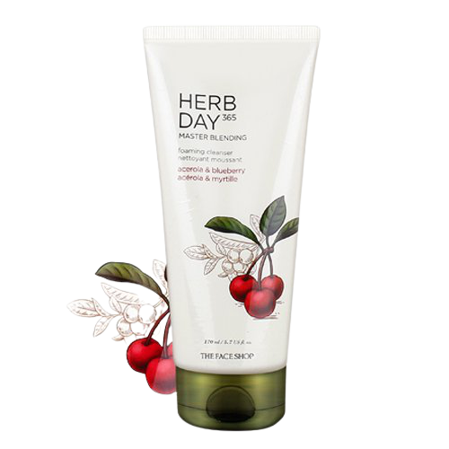 THE FACE SHOP Herb Day 365 Master Blending Facial Cleansing Foam Acerola &amp; Blueberry 170ml