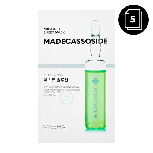 MISSHA Mascure Sheet Mask Madecassoside 28ml Quantity : 1ea, 5ea MISSHA Mascure Sheet Mask Madecassoside 28ml Quantity : 1ea, 5ea