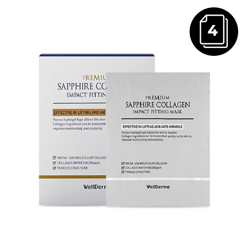 WellDerma Premium Sapphire Collagen Impact Fitting Mask 4ea