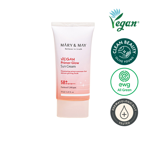 Mary&amp;May Vegan Primer Glow Sun Cream SPF50+ PA++++ 50ml