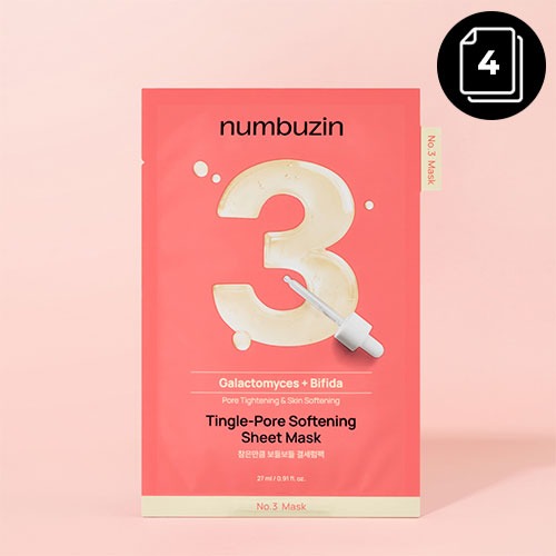 numbuzin No.3 Tingle-Pore Softening Sheet Mask 4ea