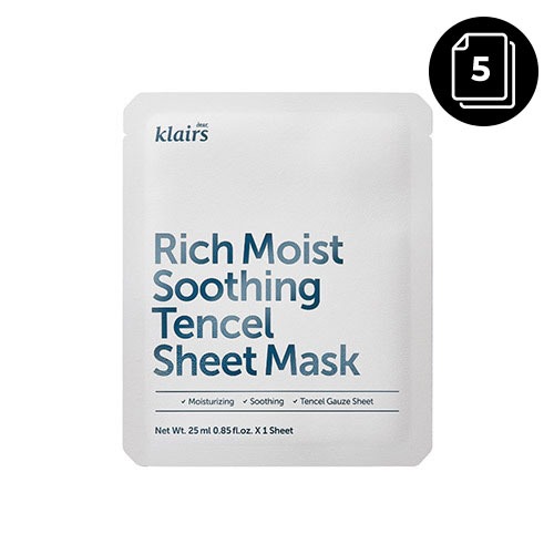 Dear, Klairs Rich Moist Soothing Tencel Sheet Mask 5ea