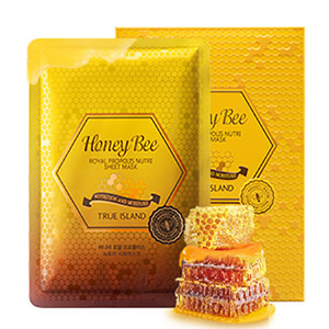 TRUE ISLAND Honey Bee ROYAL PROPOLIS NUTRI SHEET MASK 10ea
