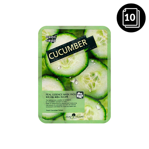 MAY ISLAND Cucumber Real Essence Mask Pack 10ea