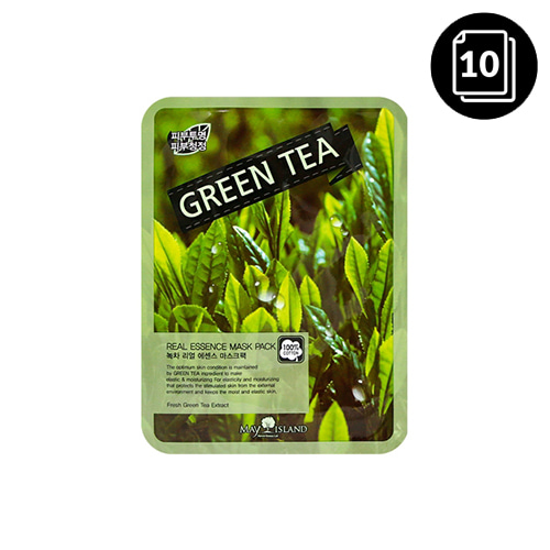 MAY ISLAND Green Tea Real Essence Mask Pack 10ea