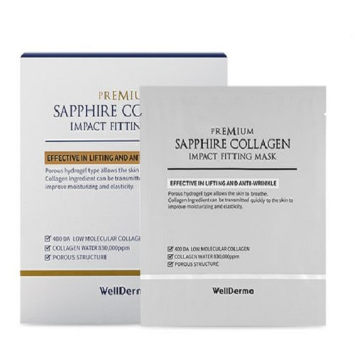 WellDerma Premium Sapphire Collagen Impact Fitting Mask 4ea