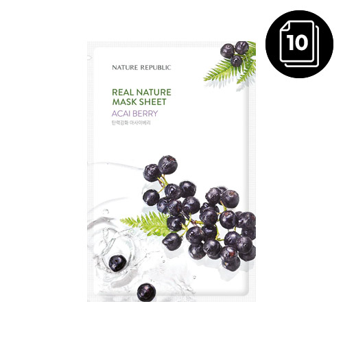 NATURE REPUBLIC Real Nature Mask Sheet Acai Berry 10ea