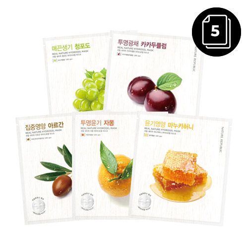 NATURE REPUBLIC Real Nature Hydrogel Mask 22g 5ea