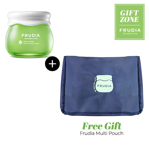 [+FREE GIFT♥] FRUDIA Green Grape Pore Control Cream 55g + Multi Pouch 1ea