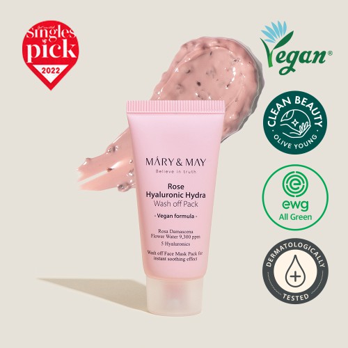 Mary&amp;May Rose Hyaluronic Hydra Wash off Pack 30g