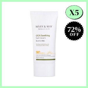 [5 bundles] Mary&amp;May CICA Soothing Sun Cream SPF50+ PA++++ 50ml
