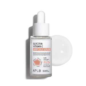 APLB Glycerin Vitamin C Ampoule Serum 40ml in a clear bottle showing its hydrating texture.