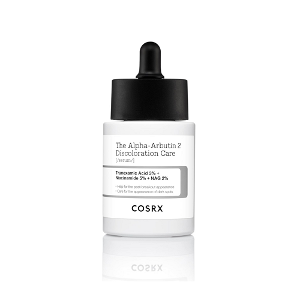 COSRX The Alpha-Arbutin 2 Discoloration Care Serum 50ml bottle for brightening uneven skin tone.