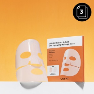 COSRX 5 PDRN Hyaluronic Acid Vital Hydrating Hydrogel Mask 34g * 3ea for glowing skin.