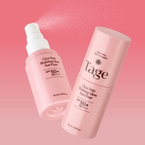 Tage Cica-Tree Shaking Glow Sun Fixer 50ml mist bottle for sun protection.
