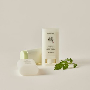 Beauty Of Joseon Matte Sun Stick : Mugwort + Camelia 18g compact stick for portable sun protection.
