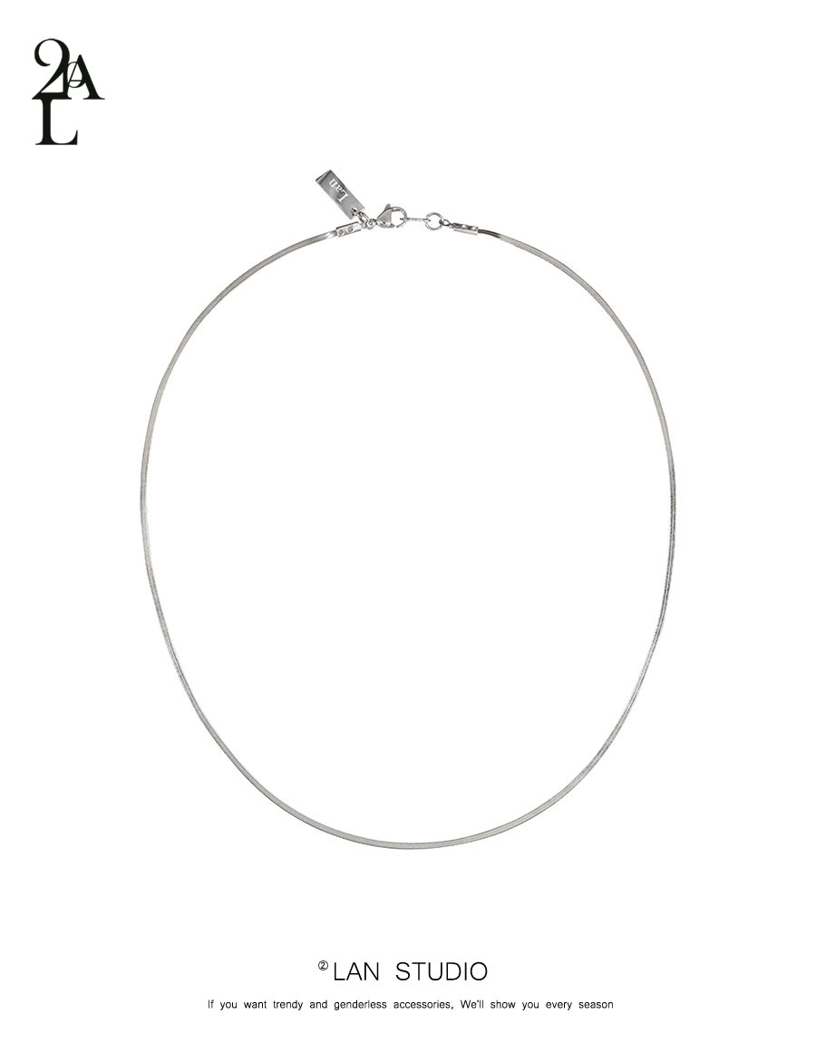 【2plan】24FW★ [LAN ARCHIVE] Flat Snake Chain Necklace LAN ARCHIVE] Flat Snake Chain Necklace - 2PLAN | 60% - Asian