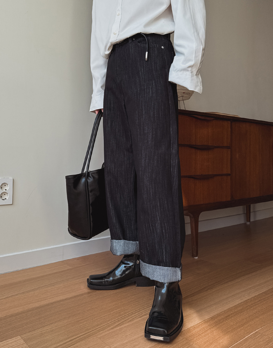 【2plan】[Non-fade] Ruid Denim Pants 2PLAN