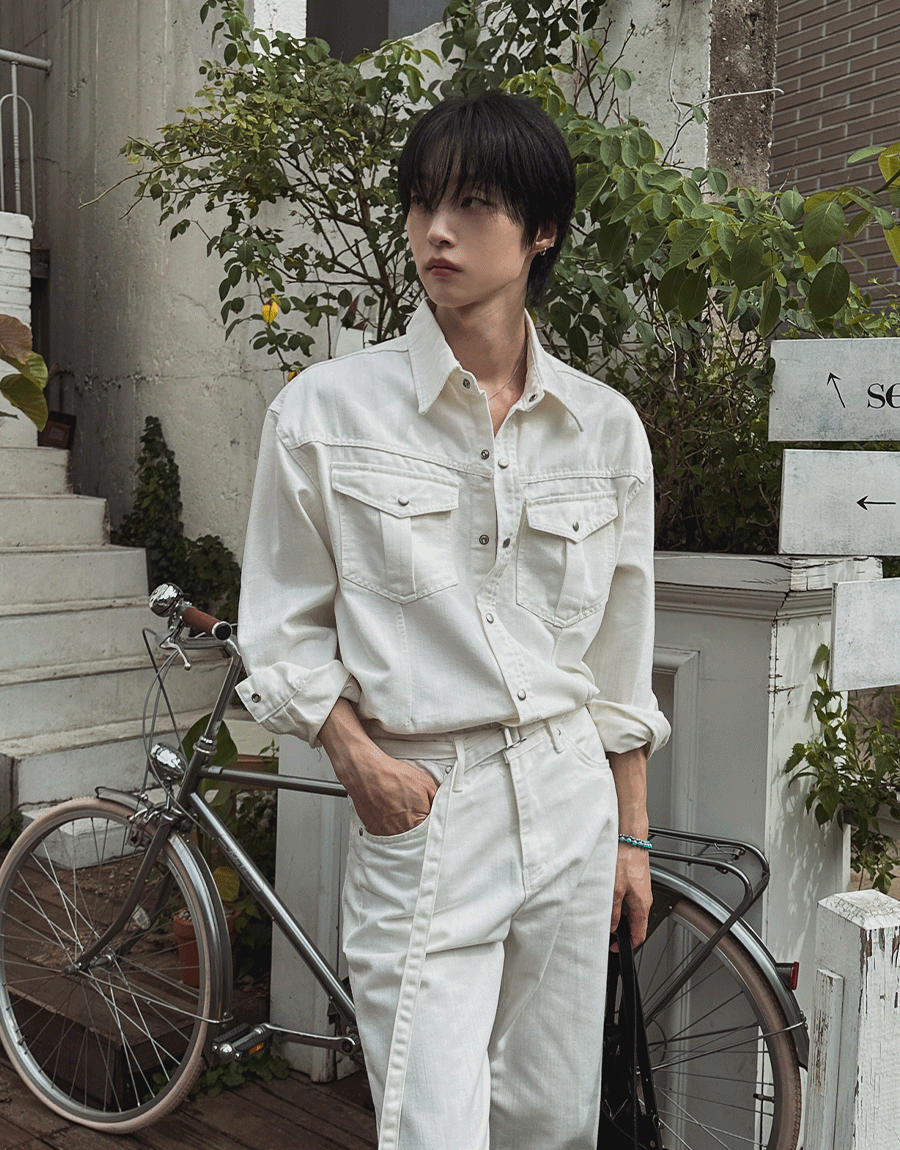 2plan デニムセットアップ 2plan】Pura Pintuck Strap Denim Pants