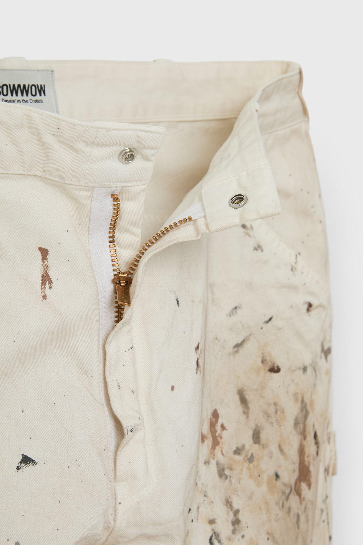 BOWWOW 바우와우 PAINTER'S PAINT STAINED PAINTER PANTS (AGED WHITE