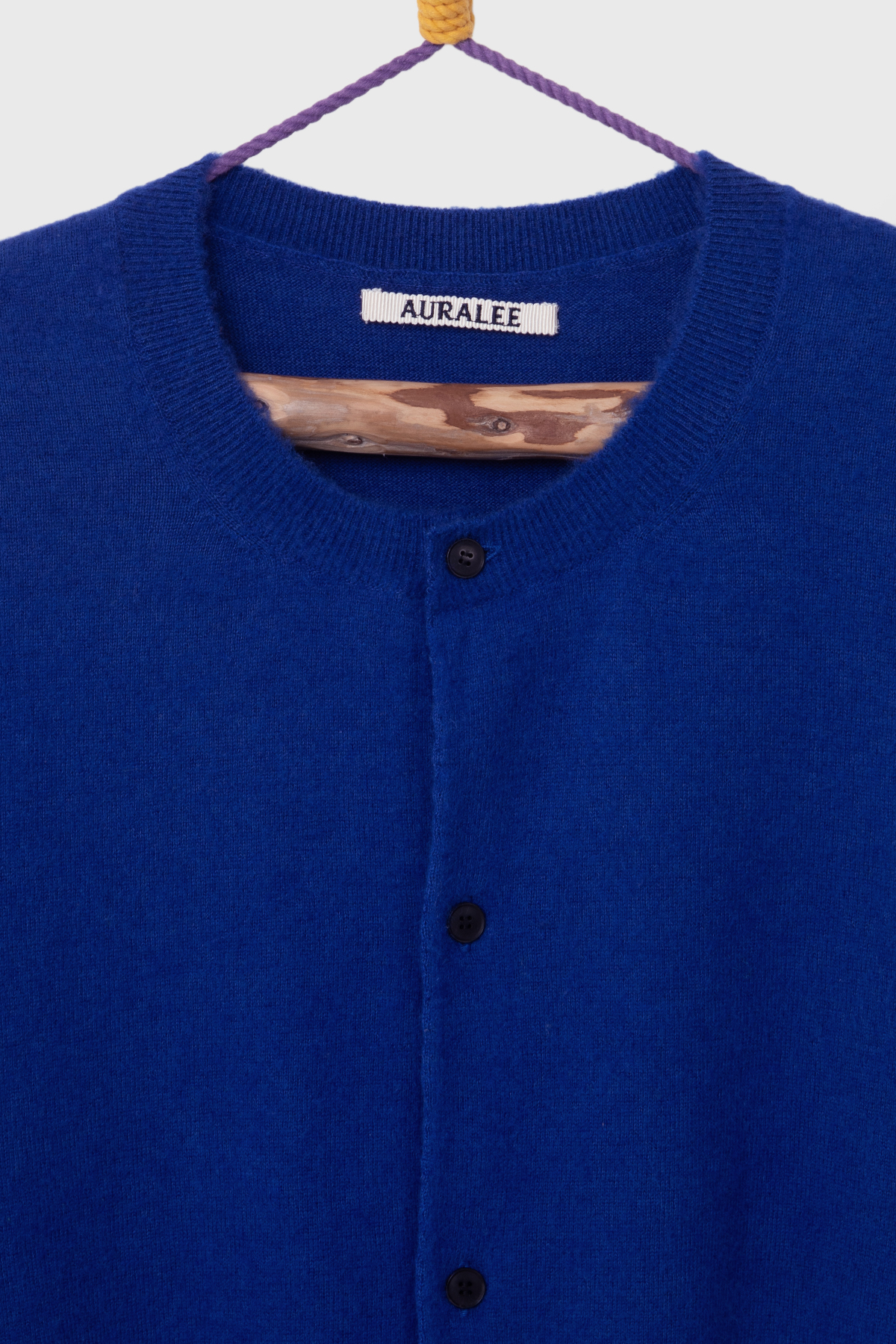 AURALEE 오라리 BRUSHED CASHMERE COTTON KNIT CARDIGAN (ROYAL BLUE