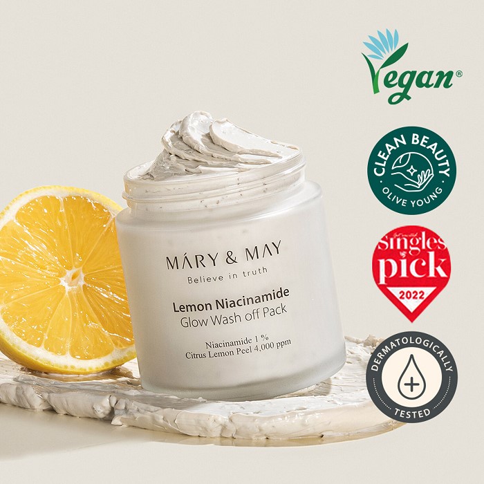 MARY&amp;MAY Lemon Niacinamide Glow Wash Off Pack 125g