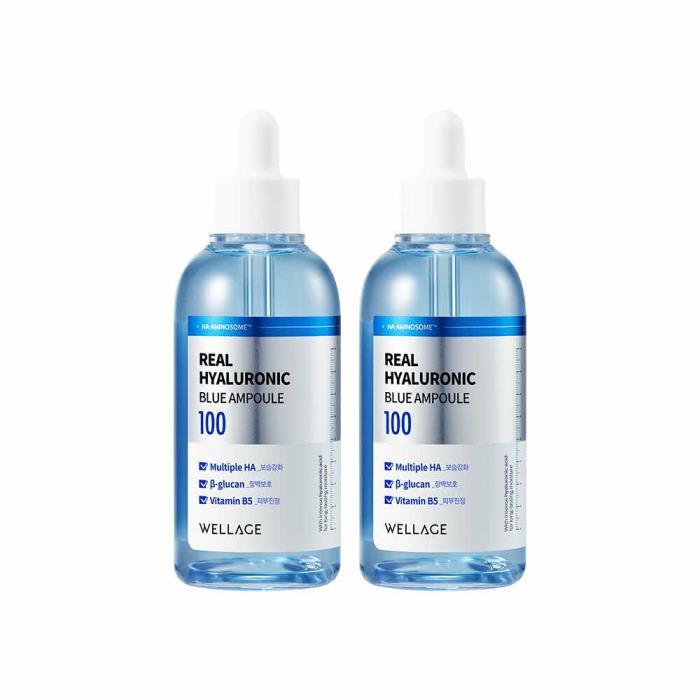 WELLAGE Real Hyaluronic Blue 100 Ampoule 100mL Double Set