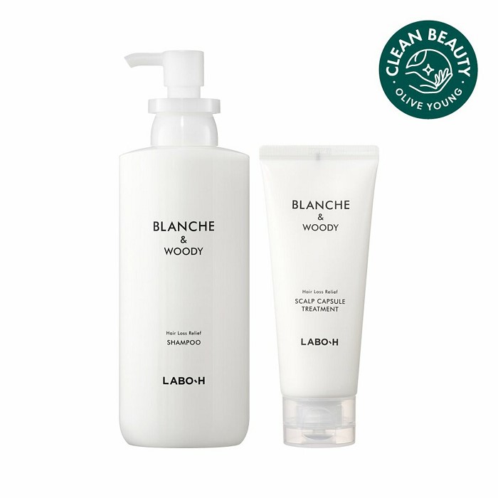 LABO H Hair Loss Relief Scalp Strenthening Blanche &amp; Woody Shampoo 333mL + Treatment 100mL Special Set