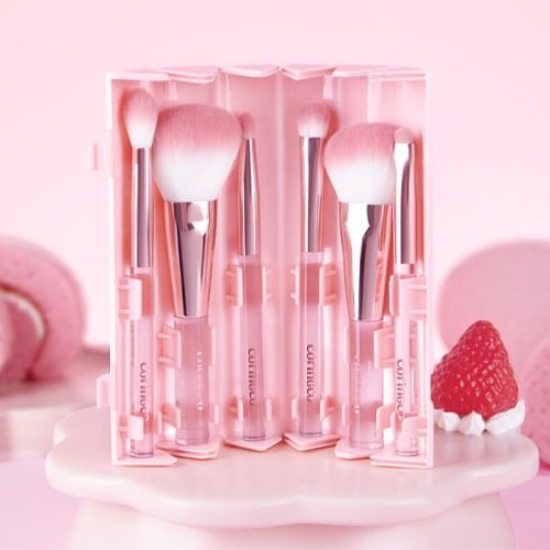 CORINGCO Pink Roll Makeup Brush Set
