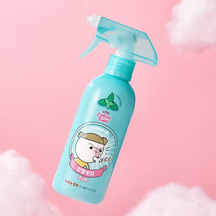 ON:THE BODY Feet Washer Cotton Foot Shampoo X Maru is a Puppu Edition 385mL (Mint/Soap Scent)