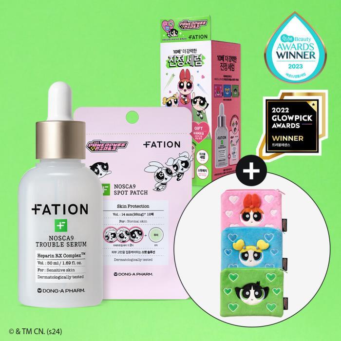 FATION Nosca9 Trouble Serum 50mL Special Set (+Spot Patch 12ea) (The Power Girls Edition)