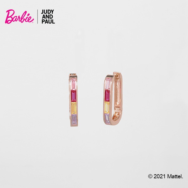 [BARBIE X JUDY AND PAUL] Barbie colorful square crystal earring