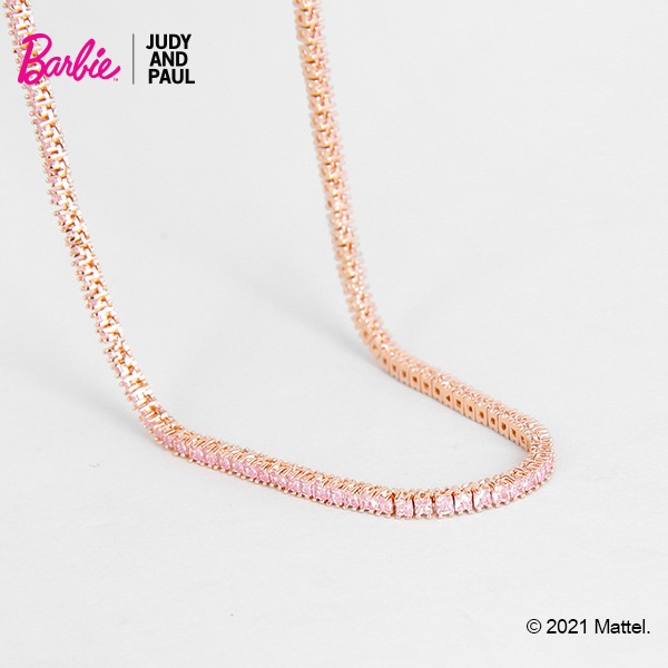 [BARBIE X JUDY AND PAUL] Barbie color crystal tennis chain necklace