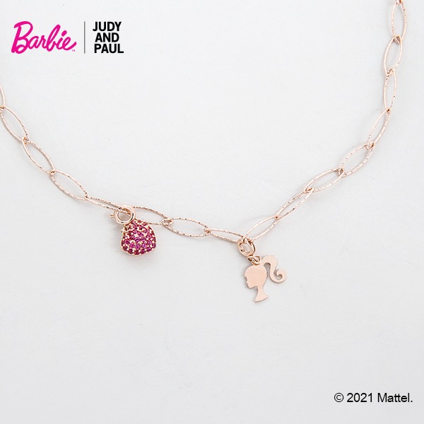 [BARBIE X JUDY AND PAUL] Barbie Silo head n heart charm oval necklace