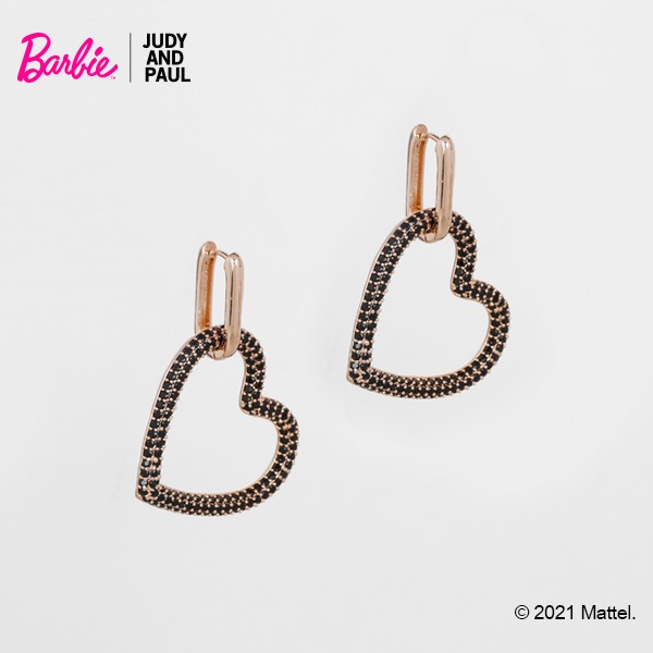[BARBIE X JUDY AND PAUL] Barbie heart crystal earring