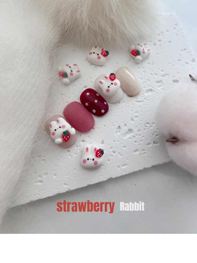 3dネイルパーツ デコパーツ いちご さくらんぼ うさぎ ねこ ネイル