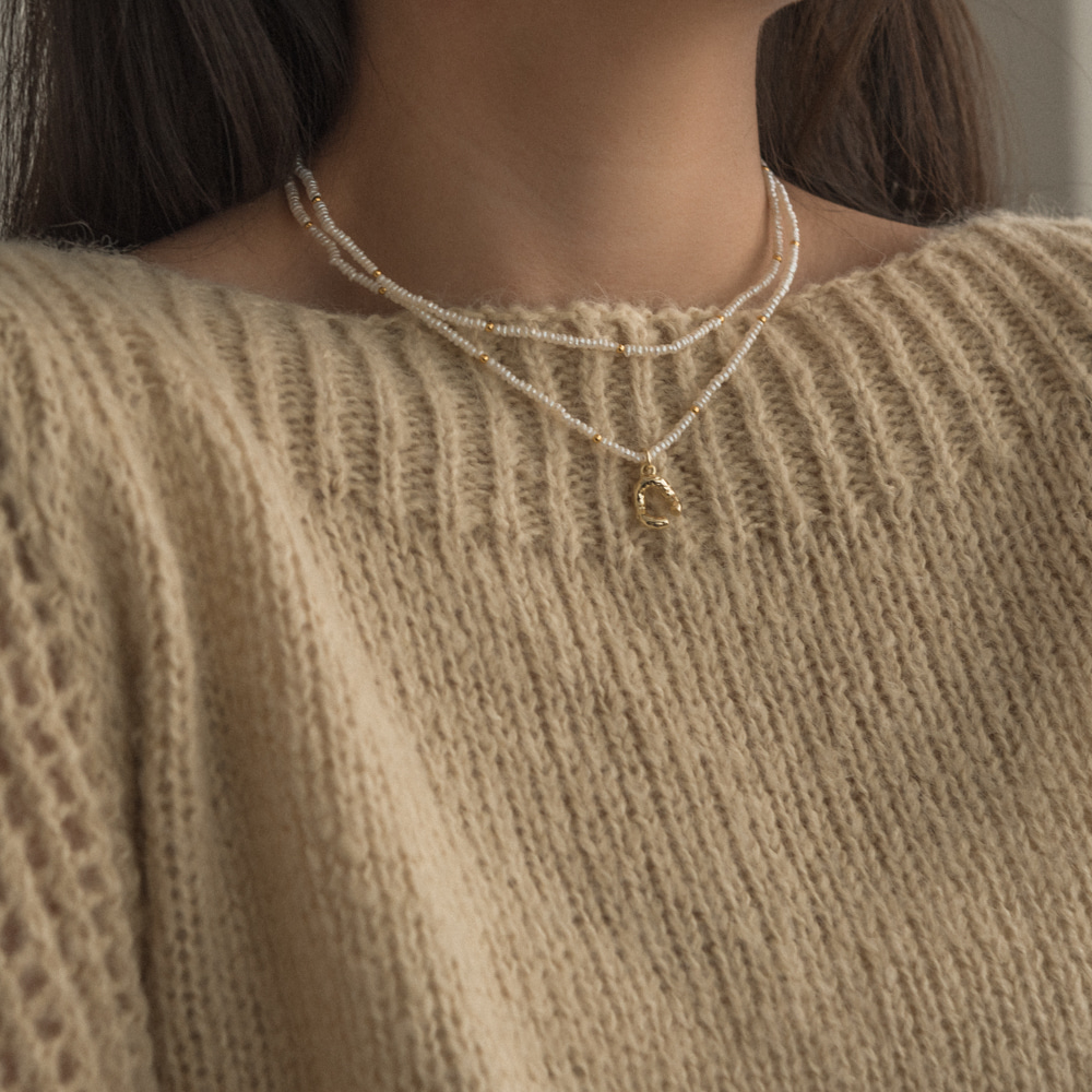 Pearl Gold Point Silver 925 Necklace