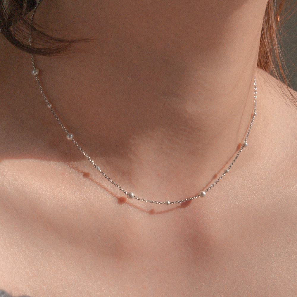 Luna Swarl Pearl Silver 925 Necklace