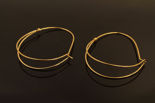 물방울 와이어 귀걸이, T34-P2, 2개, 무니켈, 골드도금, 크기48x42mm