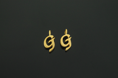 알파벳 G, AG-G7, 2개, 골드도금, 무니켈, 6mm, 링크의 내경 1.7mm