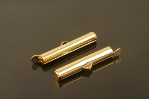 25mm 슬라이드 튜브 앤드, S91-G1, 20개, 25mm, 골드 도금