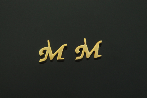 알파벳 M, AM-G7, 2개, 골드도금, 무니켈, 6mm, 링크의 내경 1.7mm