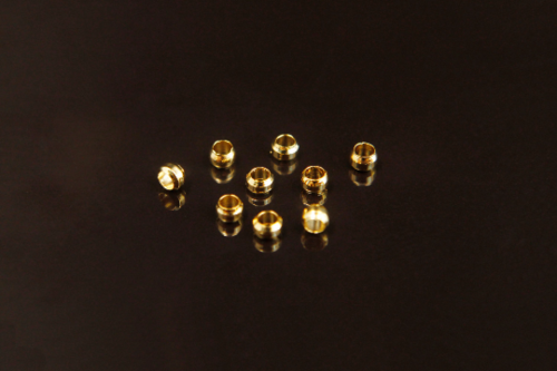 크림프비즈, 고정볼, 누름볼, S84-G3, 무니켈, 2.5g (약 200개), 2x1.3mm, 구멍 1mm, 골드 도금