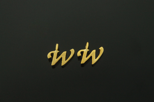 알파벳 W, AW-G7, 2개, 골드도금, 무니켈, 6mm, 링크의 내경 1.7mm